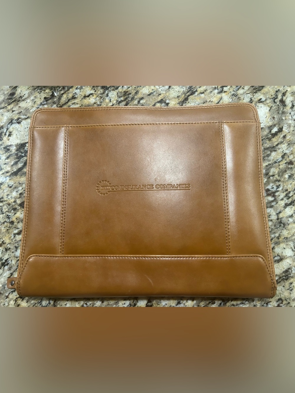 Cutter & Buck® Legacy BitCo Insurance Zippered Business Leather Padfolio